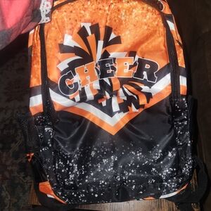 Vibrant Orange and Black Cheer Backpack